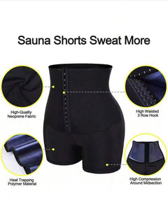 Short Sauna — Short Sudation Femme Taille Haute Gainant Brûle-Graisse