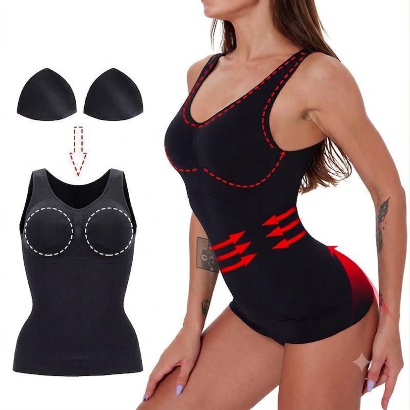 Body Gaine Léa — Débardeur Gainant Sans Couture Spandex