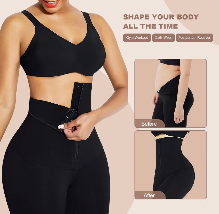 Leggings Stephanie — Legging Compression Corset Ventre Plat Fermeture Éclair