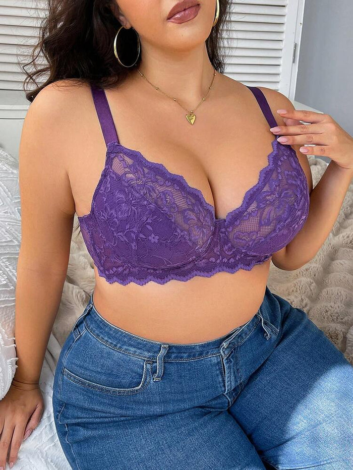 Soutien Dentelle — Soutien-Gorge Push-Up Grande Taille Fermeture Avant
