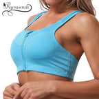 Brassière Sport — Soutien-Gorge Fort Impact Fermeture Éclair Bretelles Réglables