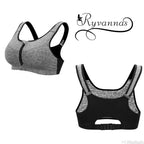 Brassière Sport — Soutien-Gorge Fort Impact Fermeture Éclair Bretelles Réglables