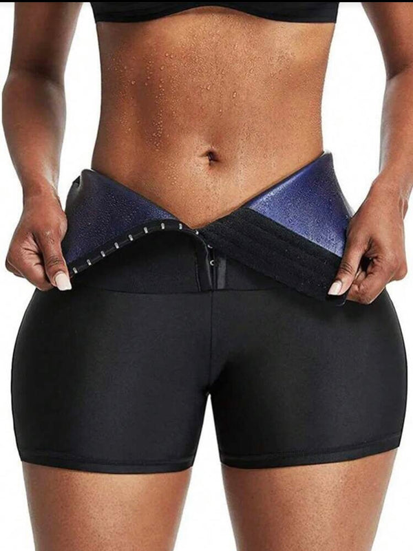 Short Sauna — Short Sudation Femme Taille Haute Gainant Brûle-Graisse