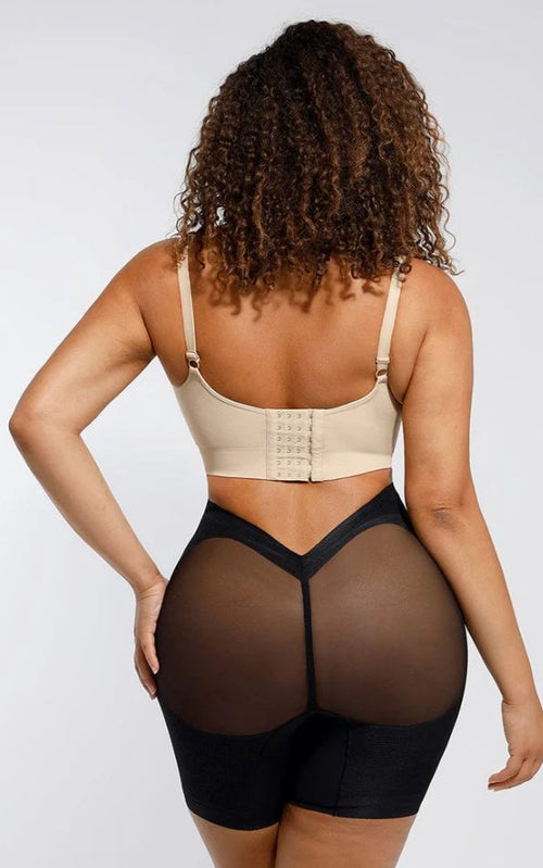 Cuissard Sabine — Short Gainant BBL Taille Mi-Haute Nylon Sculptant